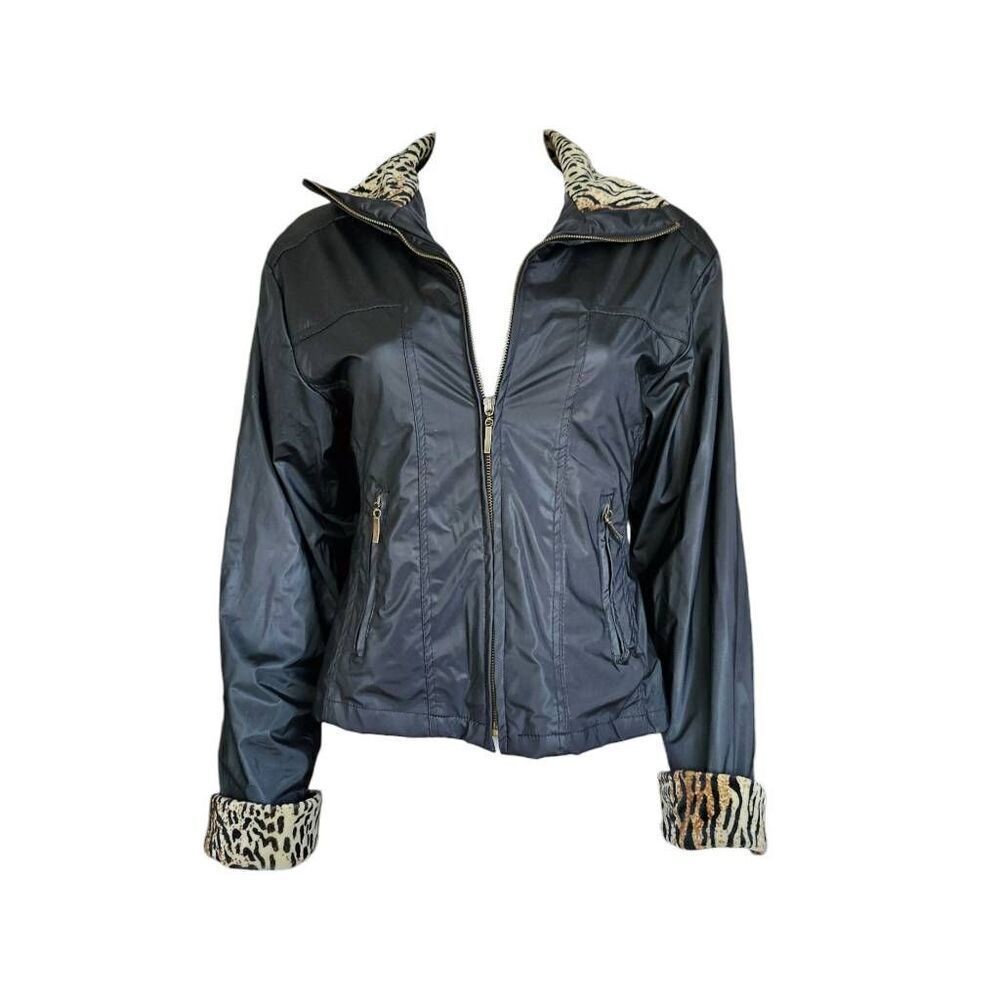 y2k scene leopard rain jacket